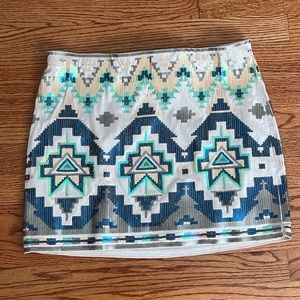 Y2K EXPRESS Sequined Mini Skirt Fully Lined Stretch Y2K Sz M Perfect Cond